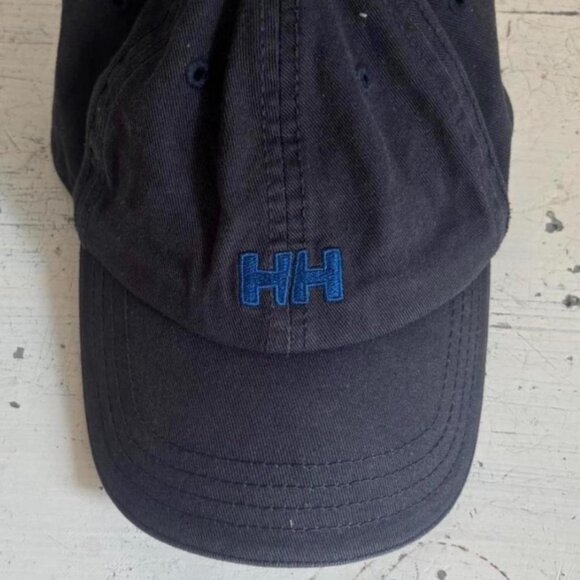 Vintage 90s Helly Hansen HH Logo Adjustable Hat Cap Black - Picture 1 of 4